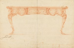 Elevation of a Writing Desk by Gilles Marie Oppenord